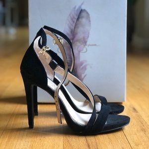 Black Suede Jessica Simpson Heels (heel 4 1/2 in)